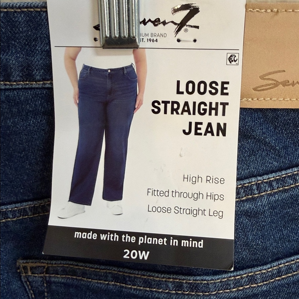 NWT Size 20W, Seven7 Loose Straight Jeans in “Confident”